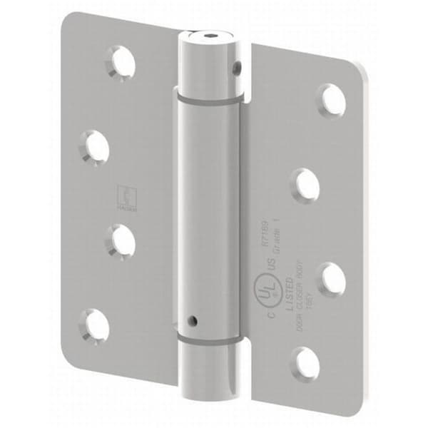 Hager Hinge 4 x 4 in. Radius 0.25 in. Corner Steel Full Mortise Residential Spring Hinge, No.118663, Prime Coat 17514P - main